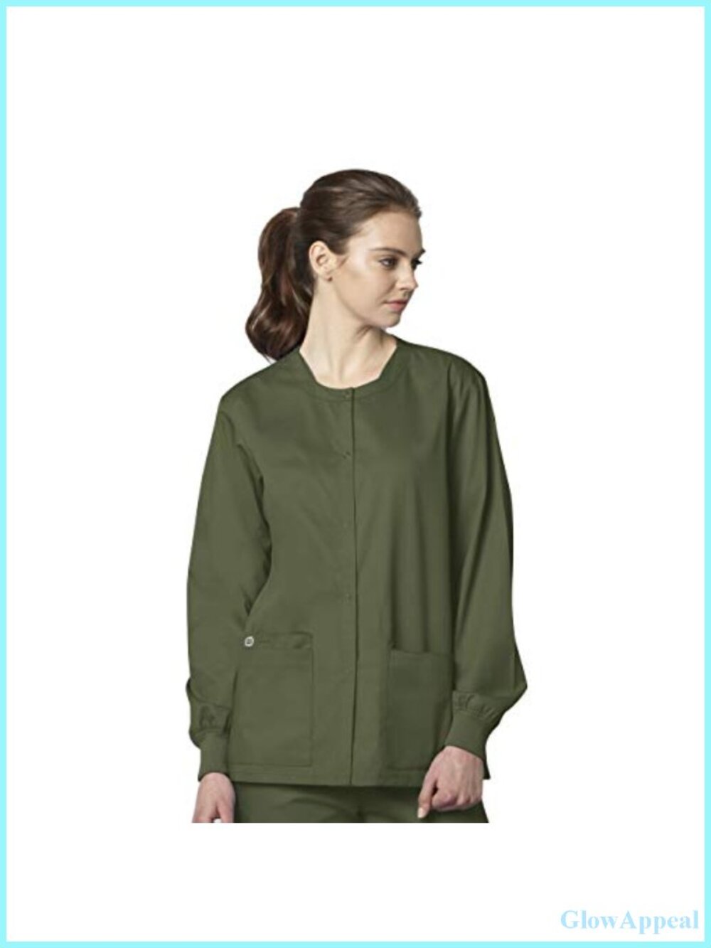 Unisex Snap Front Scrub Jacket Medical Workwear Short Sleeve